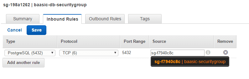 Private Subnet Inbound Rules